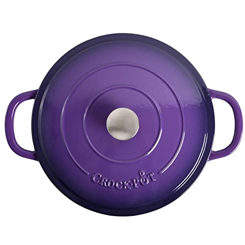 Crock-Pot Artisan Enameled Cast Iron Braiser W/Lid, 5 Quart, Lavender Purple - Image 4