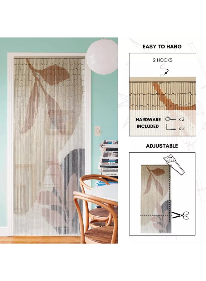 LUANCE Decorative Bamboo Beaded Door Curtain Multicolour 90 x 200 cm 5502760 - Image 4