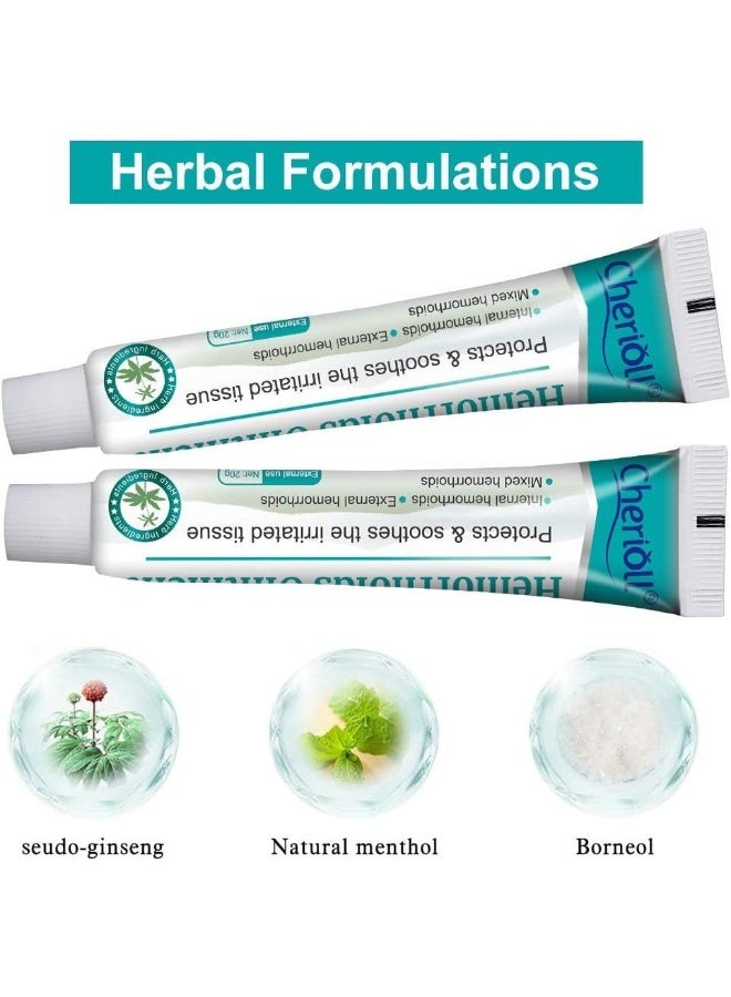 Cherioll Hemorrhoid Cream, Haemorrhoids Treatment - Cream Maximum Strength Relief, Natural for Healing, for Hemorrhoids Fissures Bleeding, Natural Fast Pain Relief Cream 20g*2 (Assistant tub 4Pcs) - Image 4