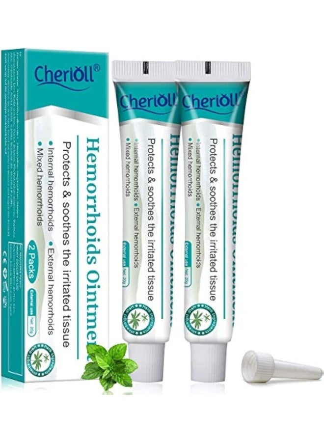 Cherioll Hemorrhoid Cream, Haemorrhoids Treatment - Cream Maximum Strength Relief, Natural for Healing, for Hemorrhoids Fissures Bleeding, Natural Fast Pain Relief Cream 20g*2 (Assistant tub 4Pcs) - Image 1