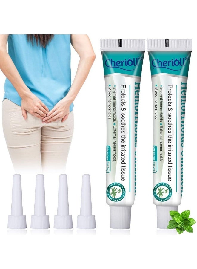 Cherioll Hemorrhoid Cream, Haemorrhoids Treatment - Cream Maximum Strength Relief, Natural for Healing, for Hemorrhoids Fissures Bleeding, Natural Fast Pain Relief Cream 20g*2 (Assistant tub 4Pcs) - Image 3