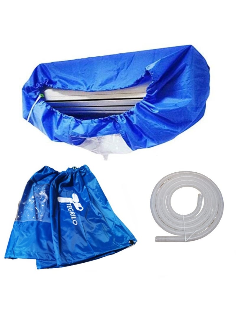 TEGRILO Air Conditioner Cleaning Cover Dustproof Washing Bag for Large 2P 3P Wall Mounted AC with Pipe Protective Service Tool for Home and Outdoor Use - Image 1