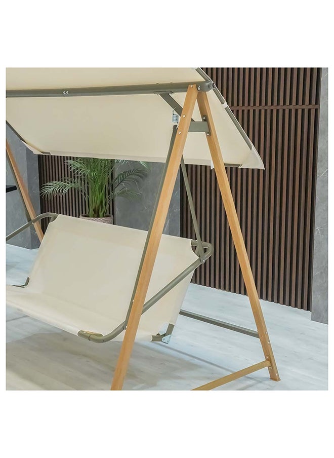 DANUBE HOME - Camila Swing Chair Modern Design Hanging Chair 3 Seater Hammock Chair Heavy Duty Swing Chairs For Indoor Outdoor Balcony Garden Patio Lawn Pool SideL 224xW 131xH 168 cm Beige - Image 1