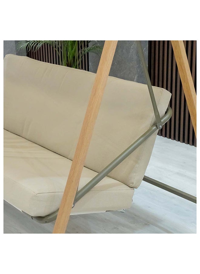 DANUBE HOME - Camila Swing Chair Modern Design Hanging Chair 3 Seater Hammock Chair Heavy Duty Swing Chairs For Indoor Outdoor Balcony Garden Patio Lawn Pool SideL 224xW 131xH 168 cm Beige - Image 1