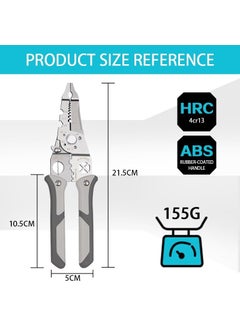 XBEY XBEY 5 in 1 Multifunctional Plier Set with 5 Interchangeable Tool Head Wire Stripper Crimping Plier Cable Cutter Electrician Scissor Linesman Plier Kit Special Cream Wire Stripper  - Image 3