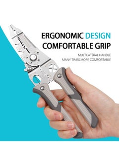 XBEY XBEY 5 in 1 Multifunctional Plier Set with 5 Interchangeable Tool Head Wire Stripper Crimping Plier Cable Cutter Electrician Scissor Linesman Plier Kit Special Cream Wire Stripper  - Image 4