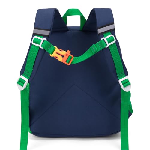 HawLander Little Kids Backpack for Boys or Girls, Toddler School Bag Fits 3 to 6 years old, Dark Blue Green, 12 Inch - Image 3