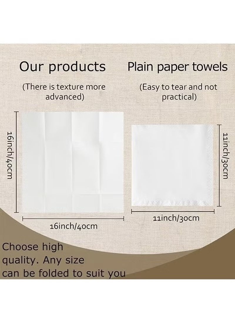 bbet Disposable Dinner Napkins 50Pcs Disposable Cloth Like Napkins, Built-in Flatware Pocket, Wedding Party Linen Feel White Napkin, Prefolded for Silverware,50 Count  - Image 4