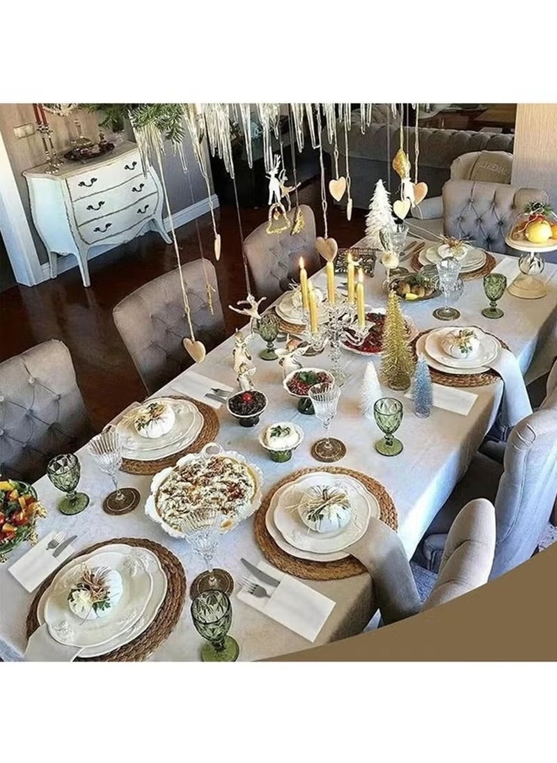 bbet Disposable Dinner Napkins 50Pcs Disposable Cloth Like Napkins, Built-in Flatware Pocket, Wedding Party Linen Feel White Napkin, Prefolded for Silverware,50 Count  - Image 2