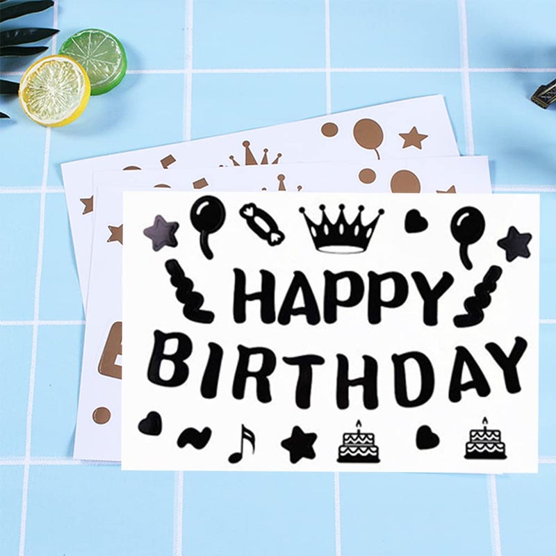 Mimeile Happy Birthday Balloon Stickers Mixed Color Bobo Balloon Stickers 10 Pcs Diy Letter Decals Glass Paster Large Gift Box Celebration Party Supplies Decoration - Image 5