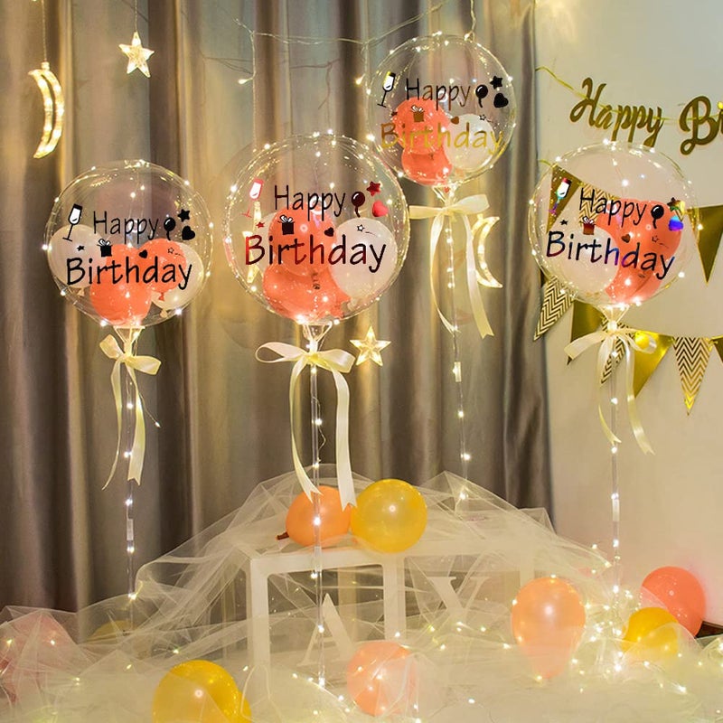 Mimeile Happy Birthday Balloon Stickers Mixed Color Bobo Balloon Stickers 10 Pcs Diy Letter Decals Glass Paster Large Gift Box Celebration Party Supplies Decoration - Image 4
