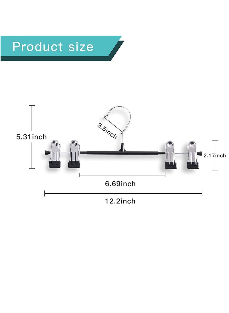 SYOSI 10 Packs Pants Hangers with Clips Skirt Hangers Adjustable Clip Hangers Non Slip Metal Adult Baby Kids Space Saving Clothes Hangers for Closet Shorts Bottom Jeans Trouser Leggings  - Image 4