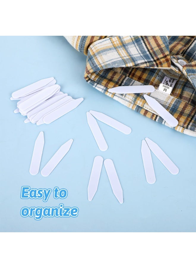 SUNSAR 30 PCS Collar Stays for Men's Dress Shirts, 2.2" Dress Shirt Collar Inserts Plastic Collars Stays for Men Waterproof Shirt Collars Inserts Invisible Shirts Stay Tabs Support (White) - Image 5