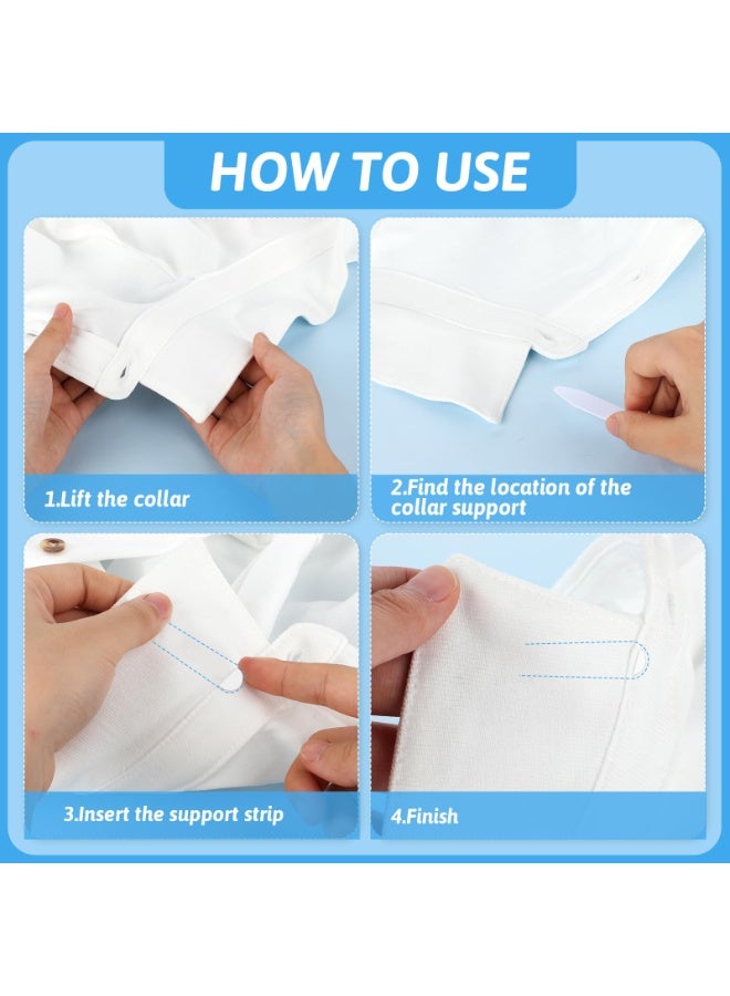 SUNSAR 30 PCS Collar Stays for Men's Dress Shirts, 2.2" Dress Shirt Collar Inserts Plastic Collars Stays for Men Waterproof Shirt Collars Inserts Invisible Shirts Stay Tabs Support (White) - Image 4