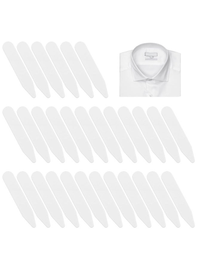 SUNSAR 30 PCS Collar Stays for Men's Dress Shirts, 2.2" Dress Shirt Collar Inserts Plastic Collars Stays for Men Waterproof Shirt Collars Inserts Invisible Shirts Stay Tabs Support (White) - Image 1