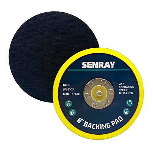 SENRAY 6 Inch Dual-Action Hook & Loop Molded Urethane Flexible Backing Plate for Random Orbital Sander Car Polisher - 2 PCS Set - Image 1