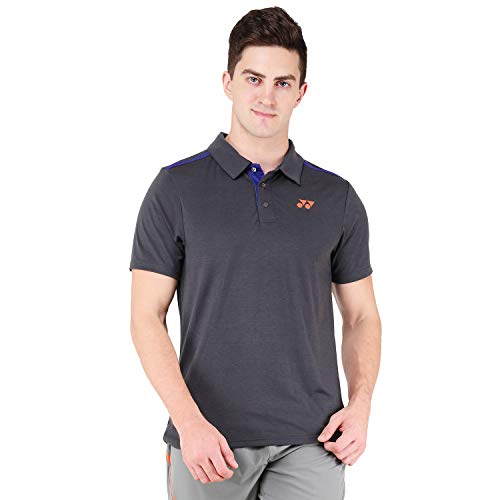 YONEX Men's Polyester Badminton Polo (Ebony, 1282B-31, S) - Image 1
