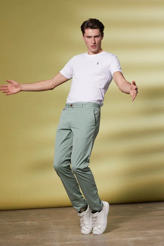 Vicomte A. Lancelot Light Green Chino Trousers