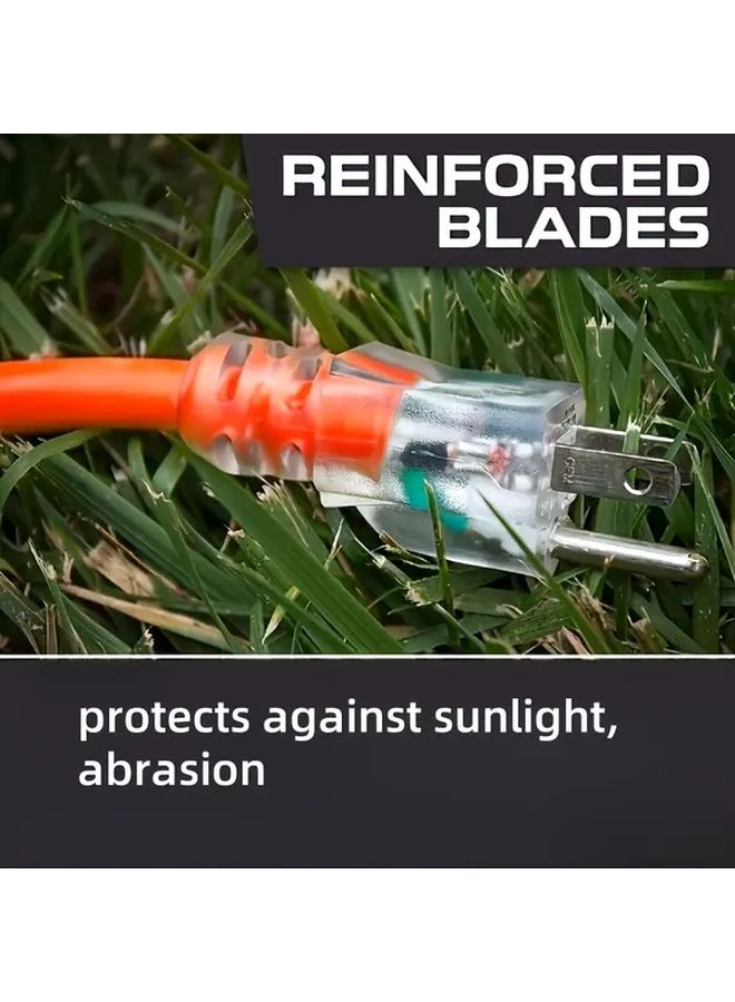 2Pcs 25FT Heavy Duty Yellow Extension Cord 15 Amp SJTW IP65 LED Lighted Plug - Image 4