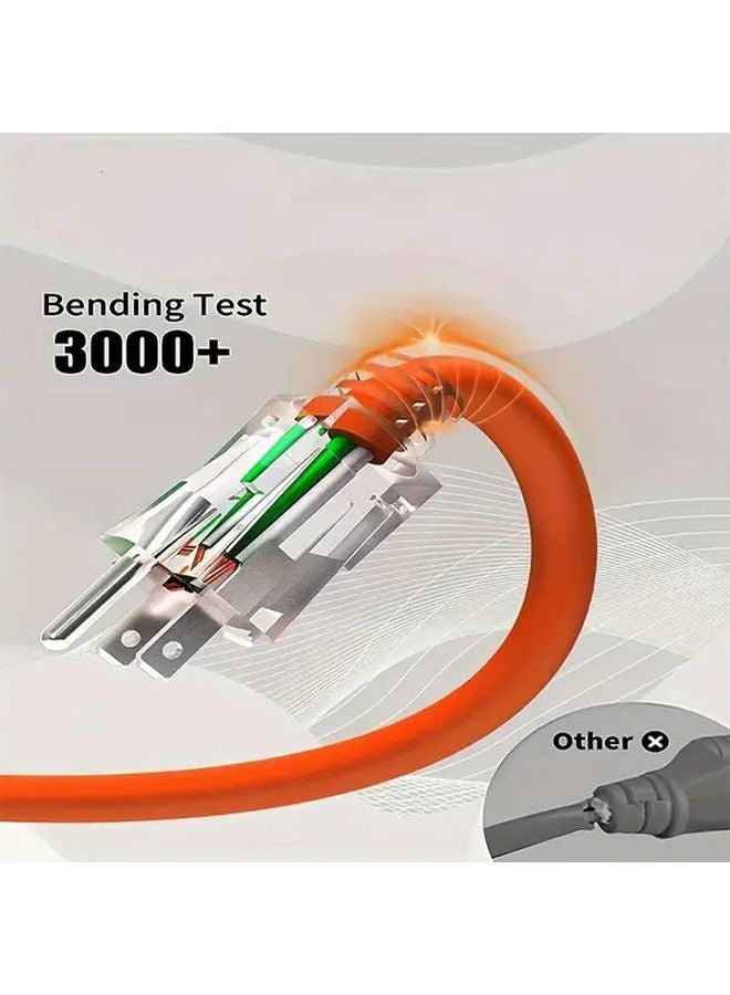 2Pcs 25FT Heavy Duty Yellow Extension Cord 15 Amp SJTW IP65 LED Lighted Plug - Image 2