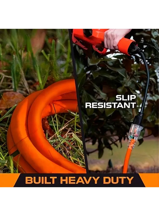 2Pcs 25FT Heavy Duty Yellow Extension Cord 15 Amp SJTW IP65 LED Lighted Plug - Image 5