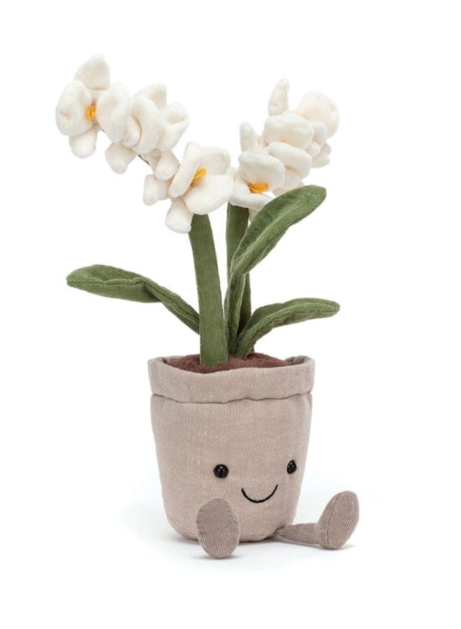 Jellycat Amuseables Cream Orchid Plush Toy 27cm – Super Soft Orchid Plant Soft Toy for Gifts, Nursery Decor, and Collectors - Image 1