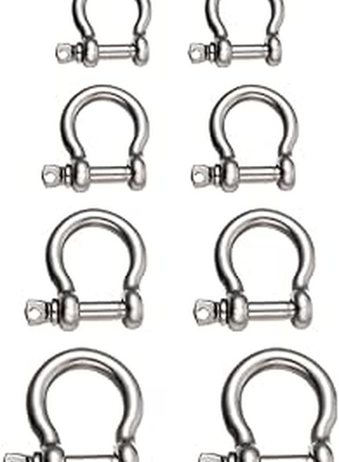 8 Pcs 304 Stainless Steel Heavy Duty D Ring Shackles For Lifting And Towing - Image 1