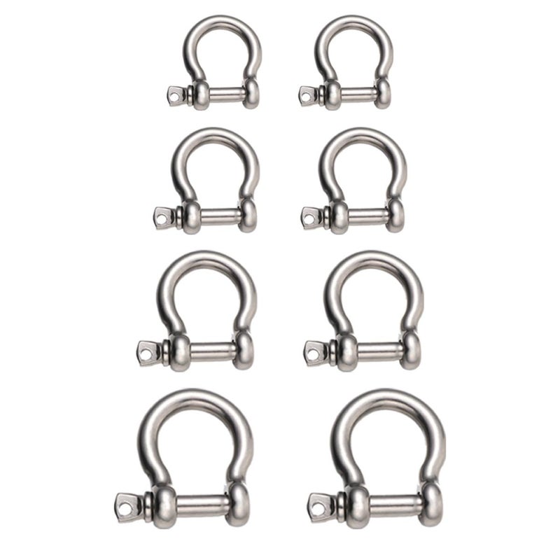 8 Pcs 304 Stainless Steel Heavy Duty D Ring Shackles For Lifting And Towing - Image 2