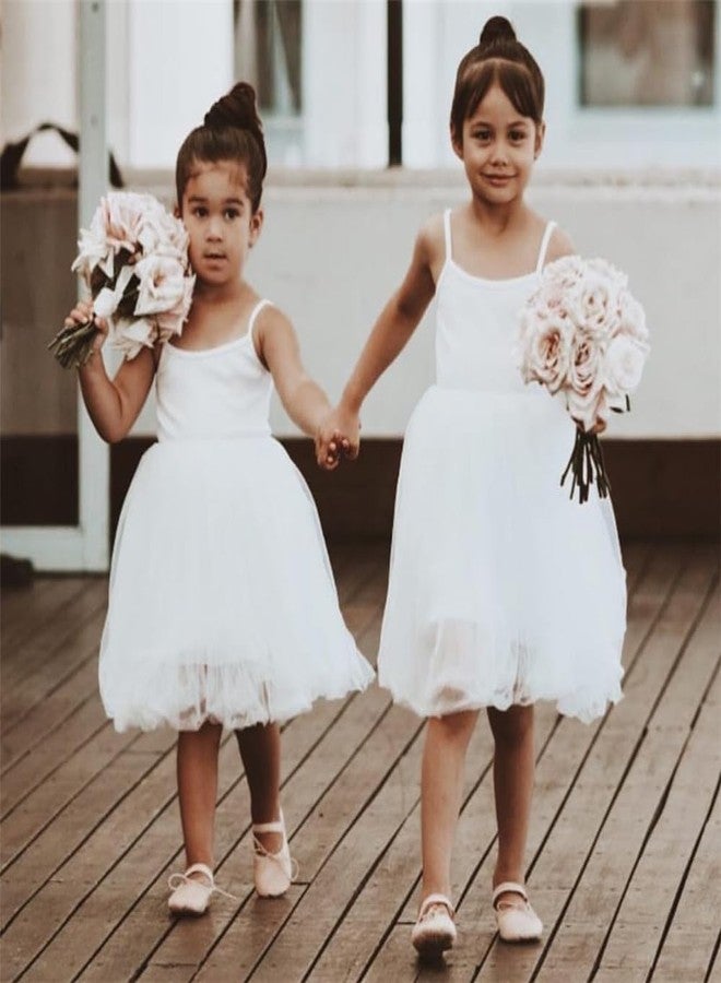 Sugarmelon Valentina Tutu Dress for Baby Girls Toddler Princess Party Dress Tulle Sleeveless Outfit Sundress (2T,White) - Image 5