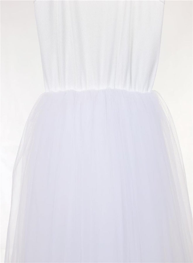 Sugarmelon Valentina Tutu Dress for Baby Girls Toddler Princess Party Dress Tulle Sleeveless Outfit Sundress (2T,White) - Image 2