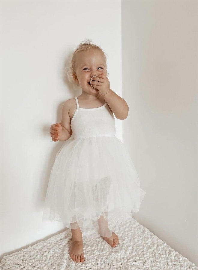 Sugarmelon Valentina Tutu Dress for Baby Girls Toddler Princess Party Dress Tulle Sleeveless Outfit Sundress (2T,White) - Image 4