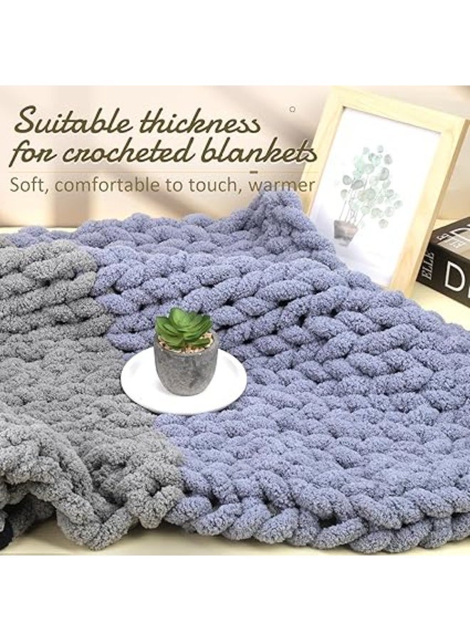 Chunky Chenille Yarn 240g/8.5oz, Thick Fluffy Arm Knitting Yarn, 29.5 Yards Soft Blanket Yarn for DIY Knitting & Crochet Blankets, Cushions, Home Decor - Image 3