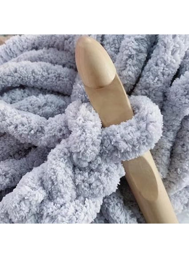 Chunky Chenille Yarn 240g/8.5oz, Thick Fluffy Arm Knitting Yarn, 29.5 Yards Soft Blanket Yarn for DIY Knitting & Crochet Blankets, Cushions, Home Decor - Image 5