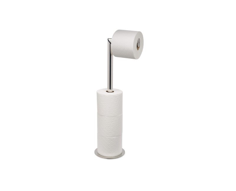 Joseph Joseph EasyStore Luxe 2 in 1 FreeStanding Toilet Paper Holder Stand Premium Stainless Steel Up to 4 Toilet Roll Storage - Image 2