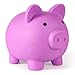 PJDRLLC Piggy Bank Unbreakable Plastic Money Bank Coin Bank for Girls and Boys Medium Size Piggy Banks Practical Gifts for Birthday Easter Christmas Light Purple - Image 3