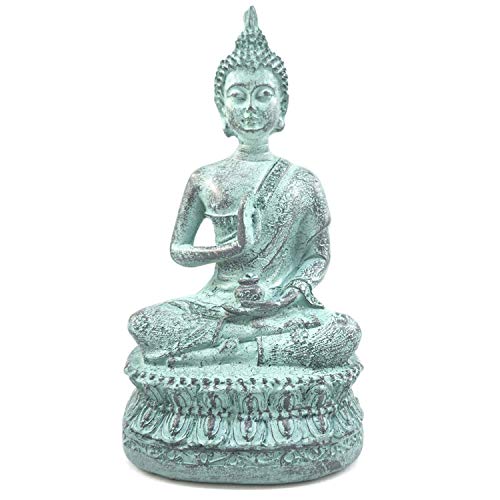 ornerx Thai Sitting Buddha Statue for Home Decor Turquoise 67