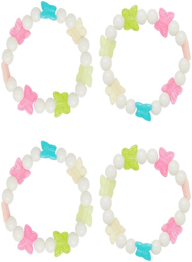 Kailash Creation Kids Girls Colorful Butterfly Cute Beaded Bracelet - Stretchable Elastic Hand Accessory for Birthday, Party & Daily_Wear Stylish | Anti Tarnish Bracelets (Butterfly, Pack of 4) - Image 1