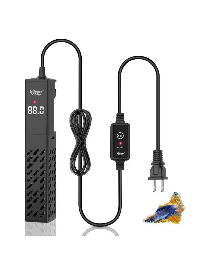 hygger Upgrade Ceramic Aquarium Heater, 100W Digital Fish Tank Heater with Automatic Power-Off and Over-Temperature Protection, Energy Saving Submersible Aquarium Heater for Freshwater and Saltwater - Image 1