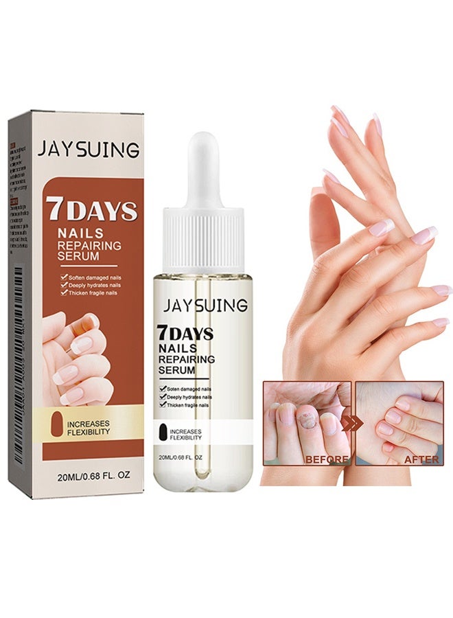 Jaysuing 7 Days Nails Repairing Serum, Nail Nutrient Oil Strengthener Oil Serum Nail Growth Oil, Nail Cuticle Oil Strengthener, Nail Serum For Growth And Repair For Damaged Nails, 20ML - Image 1