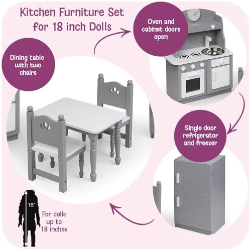 Badger Basket Doll Kitchen Furniture Set for 18Inch Dolls  Complete Play Kitchen  Ideal for Creative  Imaginative Play - Image 5
