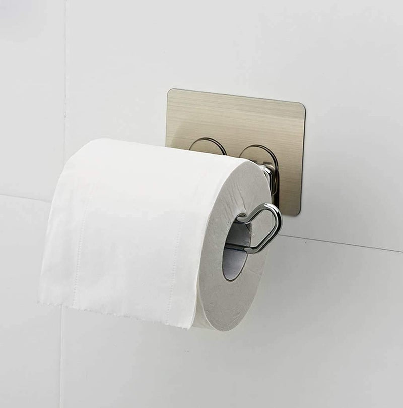KOYET No Drill Stainless Steel Self Adhesive Toilet Paper Holder | Tissue Paper Roll Holder | Towel Holder Rack for Kitchen (Steel Tissue Paper Roll Holder) - Image 5