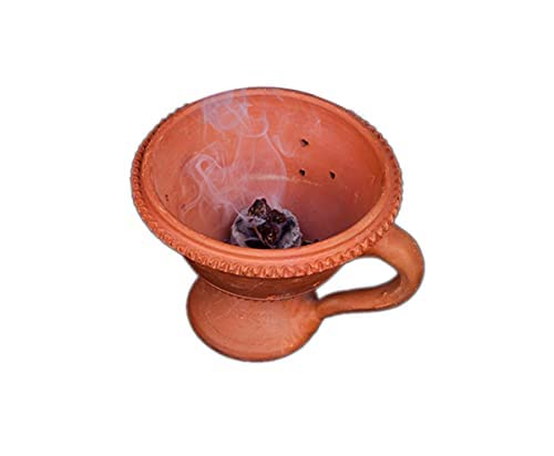 Craft Park Desi Handmade Natural Clay Dhoop Loban DaniDhuni Burner HolderPot Stand for PujaHawanDhuni ShopOfficeRoomGardan etc Medium Size 100 Pure Mitti 1 - Image 2