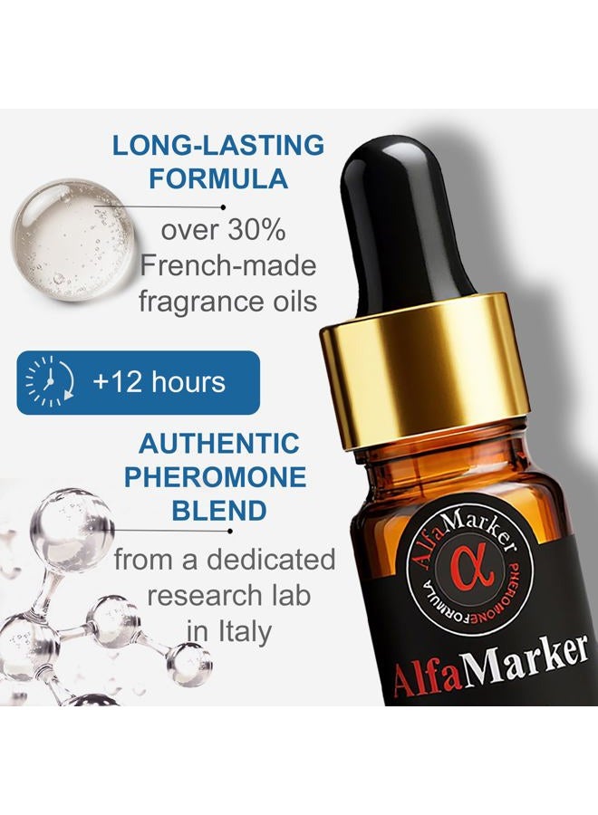 AlfaMarker كولونيا الفيرومون للرجال بتركيبة عطر زيت الفيرومون - فيروموناس بارا هومبرس كونسينتراداس - رائحة ممتازة 5 مل - هدية رائعة للعطلات - Image 3