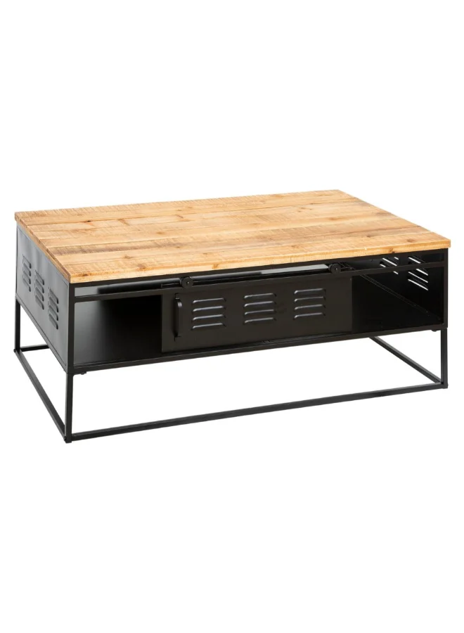 atmosphera Cierna Rectangular Coffee Table with Storage Brown and Black 45 x 60 x 110 cm 166687