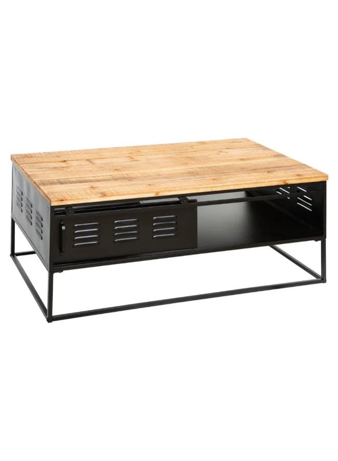atmosphera Cierna Rectangular Coffee Table with Storage Brown and Black 45 x 60 x 110 cm 166687