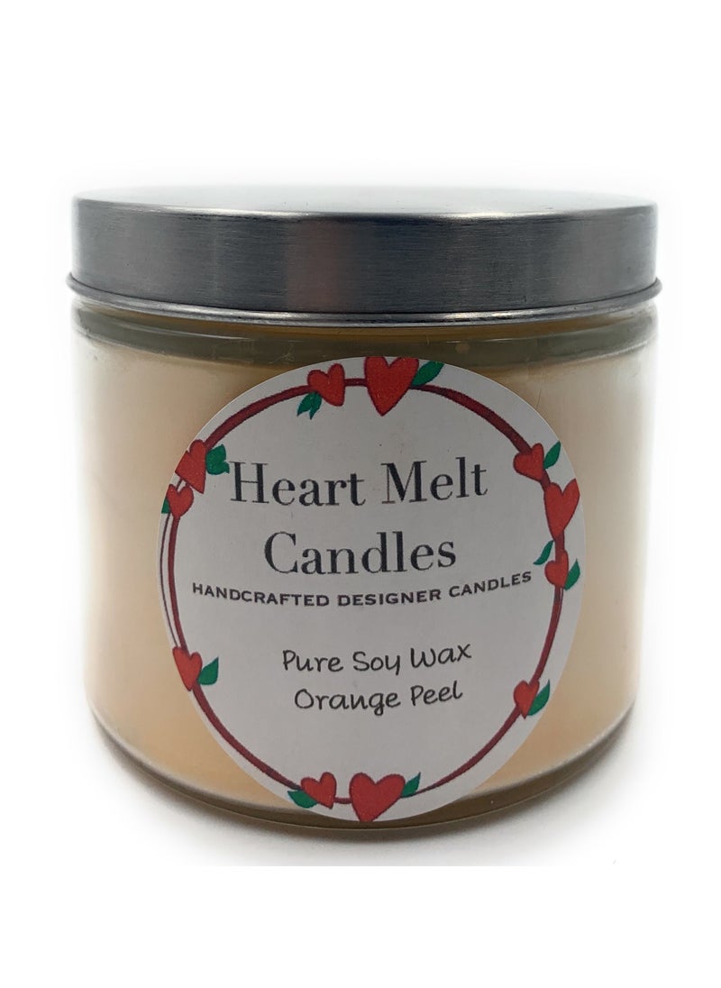 Heart Melt Candles - Pure Soy Wax 2-Wick Jar Candle Orange Peel Scented 270g - Image 1