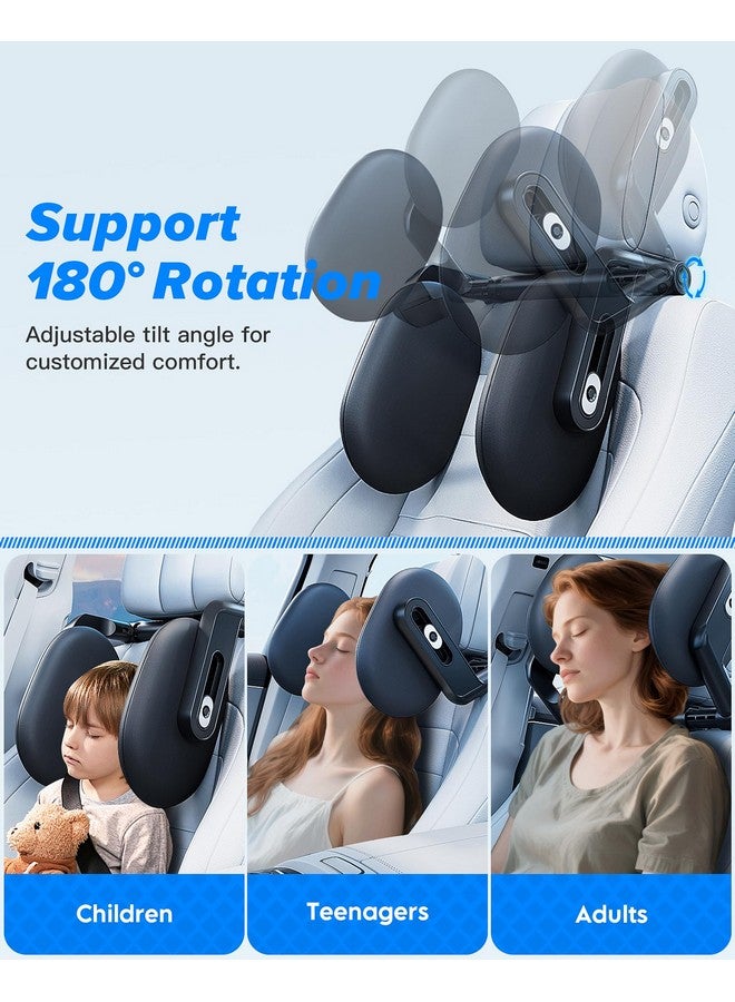 RunSnail Car Headrest Pillow, 2025 Upgrade 360° Rotating Travel Headrest, 3-Point Linkage Adjustable, Thickened Breathable Memory Foam Headrest, Travel Car Sleeping Pillow for Kids, Adults - Image 3