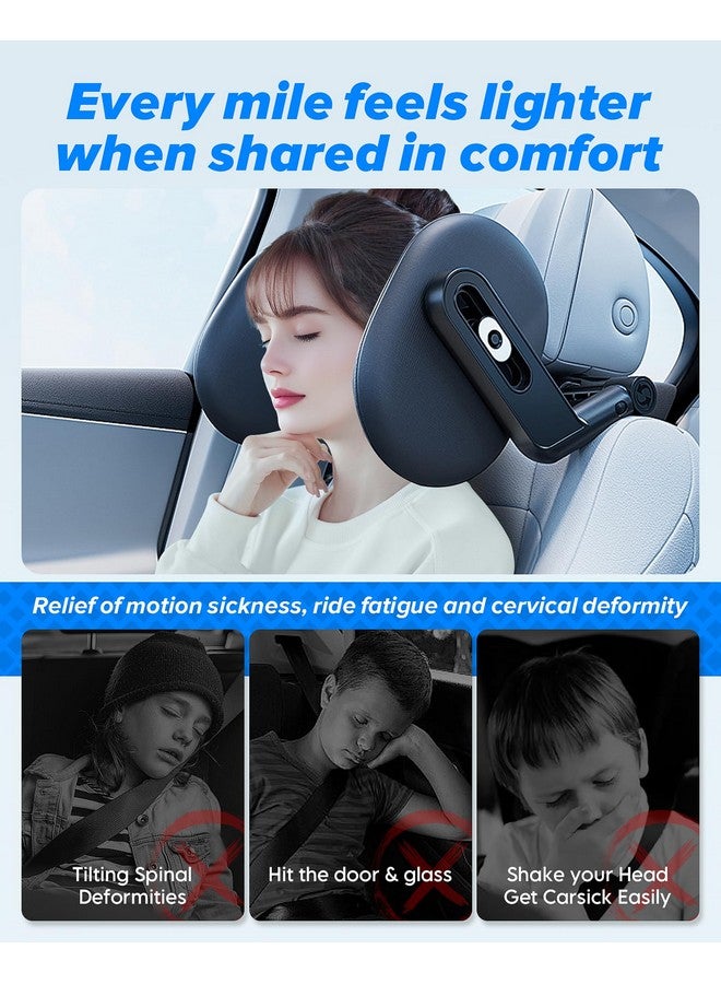 RunSnail Car Headrest Pillow, 2025 Upgrade 360° Rotating Travel Headrest, 3-Point Linkage Adjustable, Thickened Breathable Memory Foam Headrest, Travel Car Sleeping Pillow for Kids, Adults - Image 4