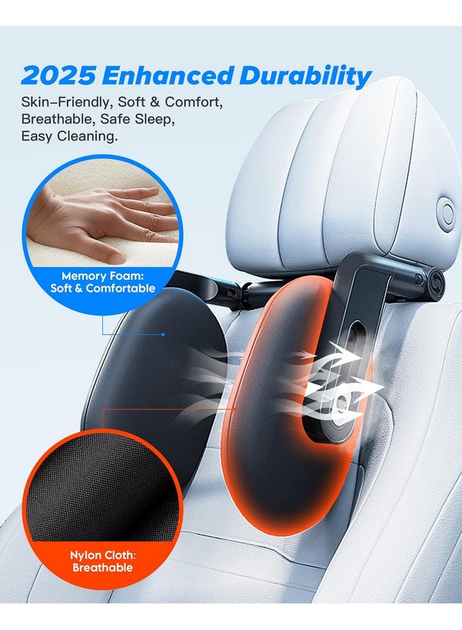 RunSnail Car Headrest Pillow, 2025 Upgrade 360° Rotating Travel Headrest, 3-Point Linkage Adjustable, Thickened Breathable Memory Foam Headrest, Travel Car Sleeping Pillow for Kids, Adults - Image 5