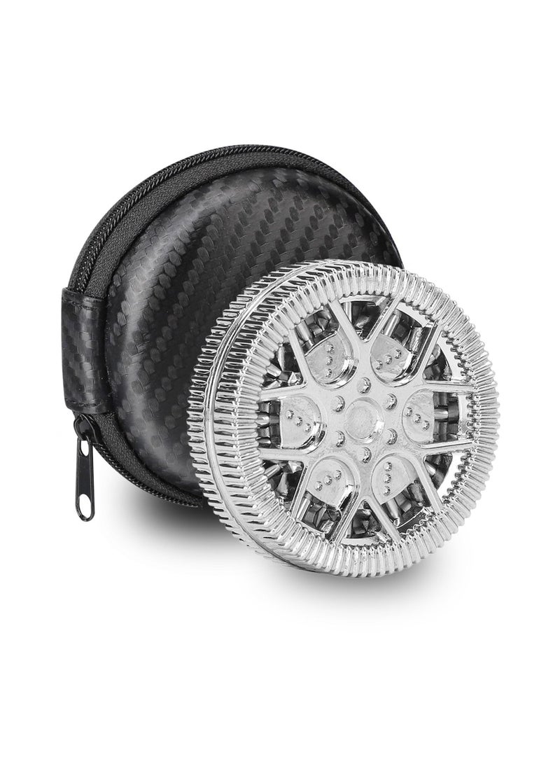 SOLARAE Metal Fidget Toy for Adults Magnet Fidget Slider Haptic Coin EDC, ADHD Tool for Anxiety and Stress Relief, Birthday Gift for Men (Silver) - Image 1